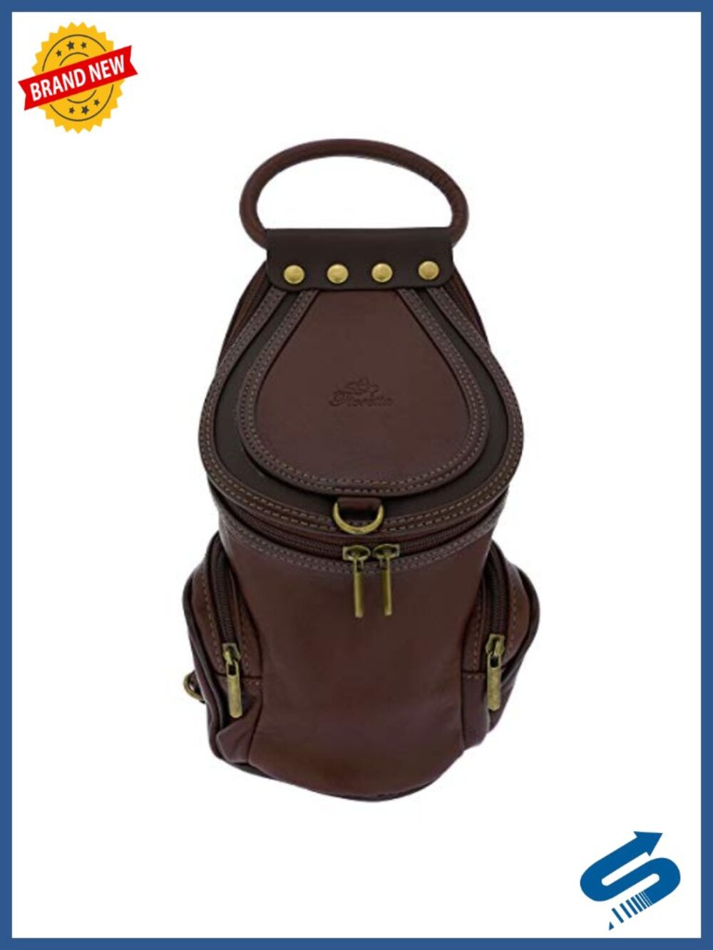 Italian Genuine Leather Convertible Backpack Handbag Shoulder Bag